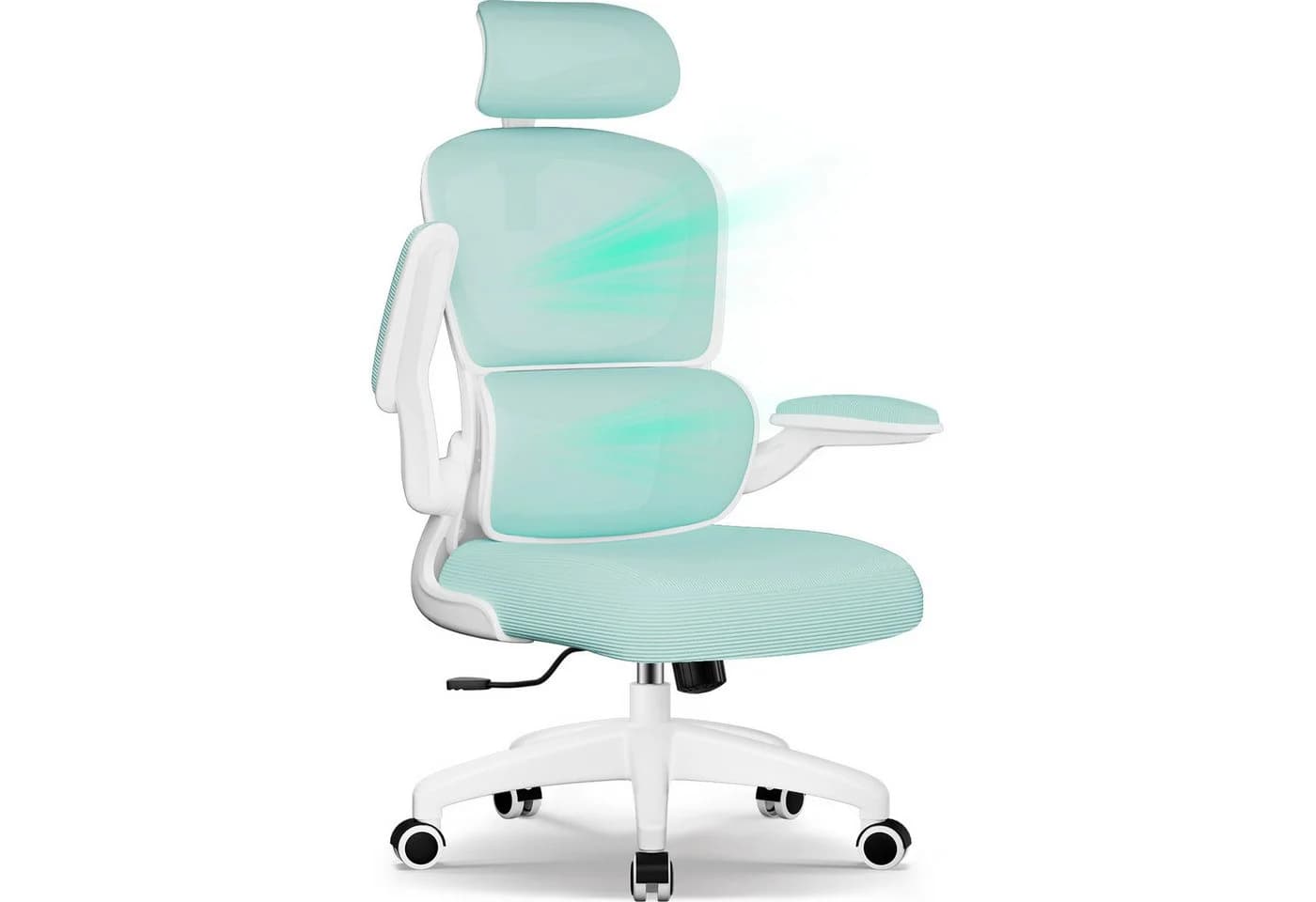 Fukstern Bürostuhl Ergonomisch mit klappbaren Armlehnen und Kopfstütze - Bild 2
