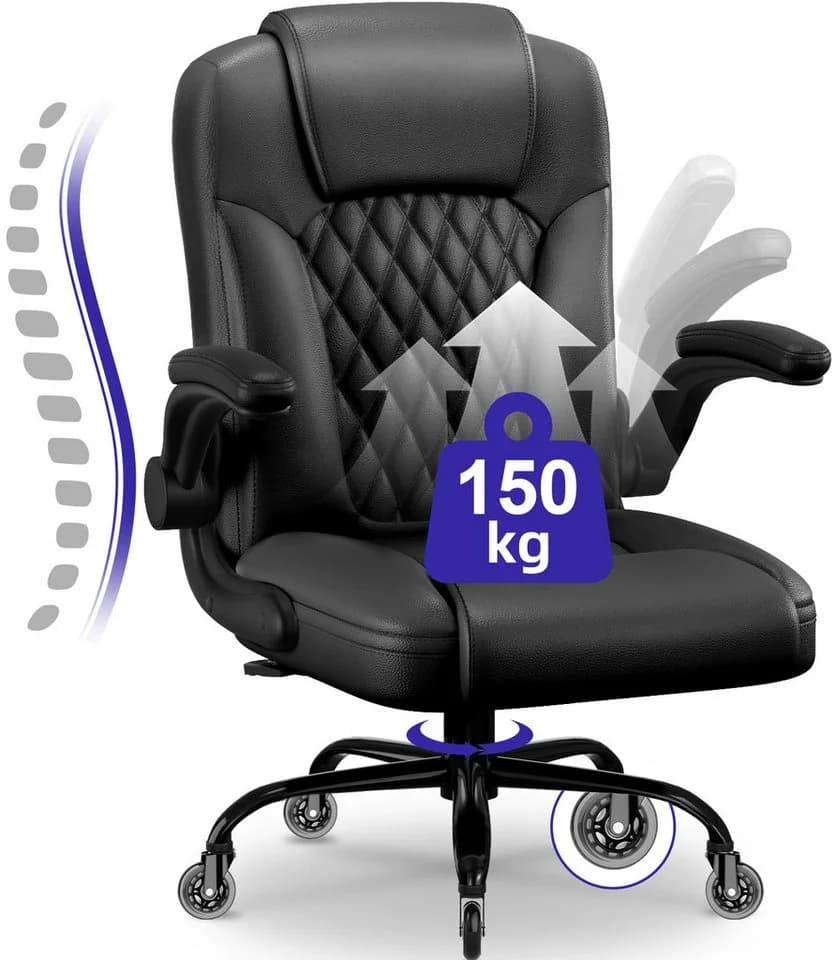 Fukstern Bürostuhl Ergonomisch mit 90° Klappbaren Armlehnen - Bild 2