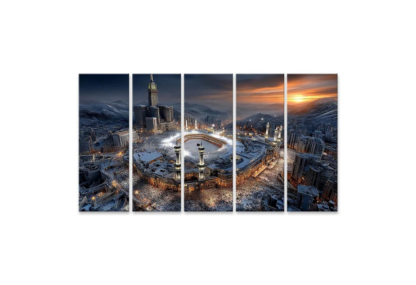 islandburner Leinwandbild Luftaufnahme Kaaba Mekka 5-teilig XXL - Bild 2