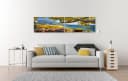 islandburner Leinwandbild Balkon Meerblick bunt 160x40cm Bild 1