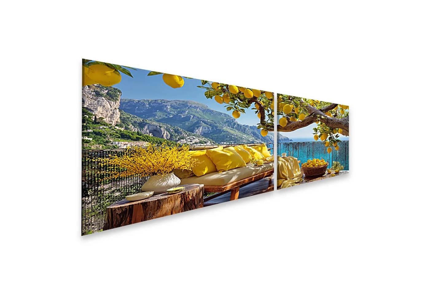 islandburner Leinwandbild Balkon Meerblick bunt 160x40cm - Bild 2