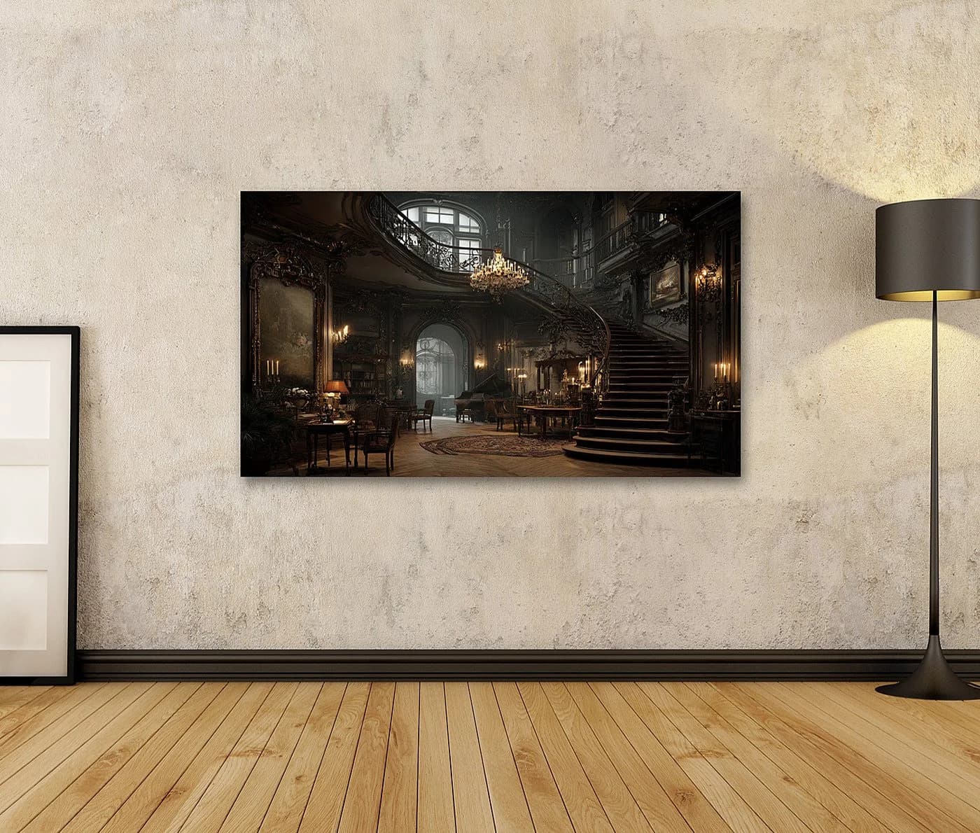 islandburner Leinwandbild Eleganter Historischer Prunksaal Mit Kronleuchter