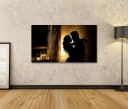 islandburner Leinwandbild Romantische Silhouette Paar Schlafzimmer Bild 1