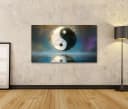 islandburner Leinwandbild Yin Yang kosmische Reflexion Bunt Bild 1