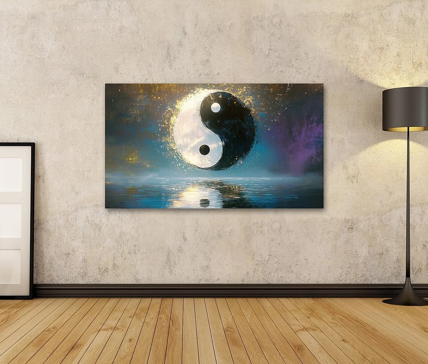 islandburner Leinwandbild Yin Yang kosmische Reflexion Bunt