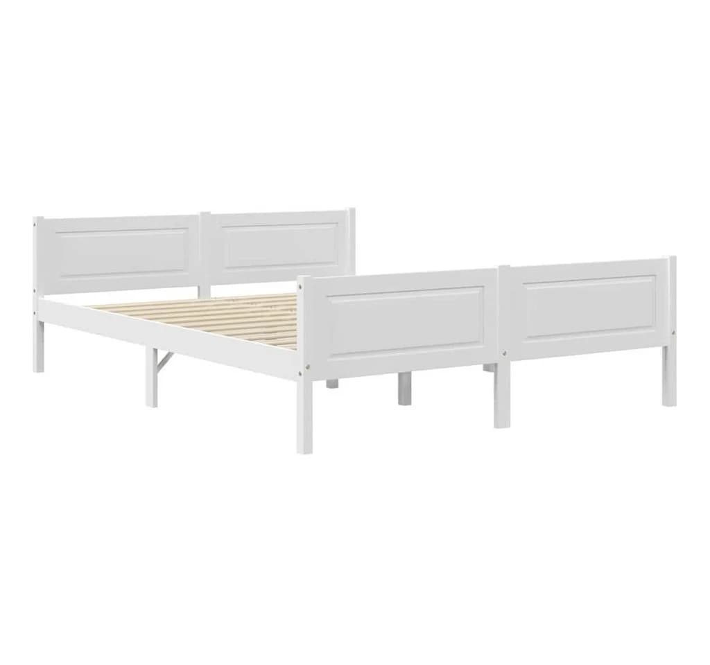 furnicato Bettgestell Weiß Massivholz Modern