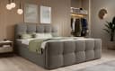 thematys Boxspringbett mit Bettkasten Velours Bouclé Grau Bild 2