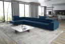 thematys Ecksofa ASTON MAXI mit Schlaffunktion & Bettkasten Samt Blau Bild 2