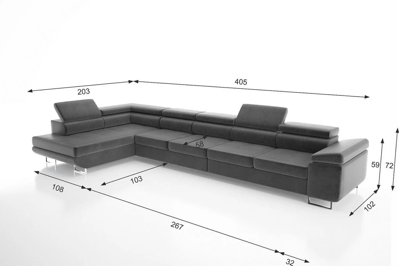 thematys Ecksofa ASTON MAXI L-Form mit Schlaffunktion und Bettkasten - Bild 4
