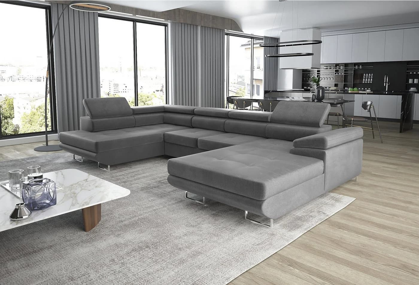 thematys Ecksofa GRENADA U-Form mit Schlaffunktion und Bettkasten - Bild 2