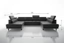 thematys Ecksofa LUNA U mit Schlaffunktion & Bettkasten – Schwarz Velours Bild 3