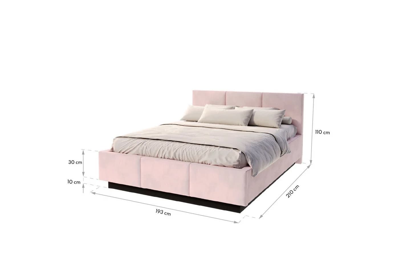 thematys Polsterbett Stauraumbett mit Bettkasten Creme - Bild 3