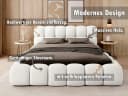 thematys Polsterbett mit Bettkasten Bouclé Weiß/Beige Bild 1