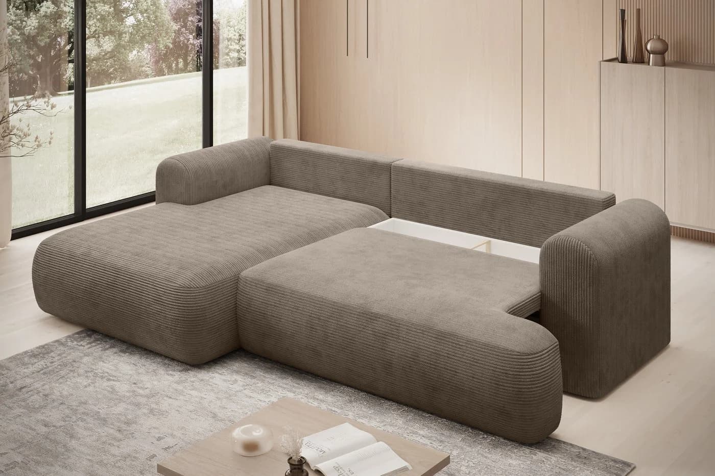 thematys Ecksofa L-Form mit Schlaffunktion & Bettkasten
