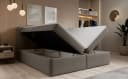 thematys Boxspringbett mit Bettkasten Velours oder Bouclé Grau Bild 1