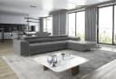 thematys Ecksofa ALVARO MAXI Grau Samt Schlaffunktion Bettkasten Bild 2