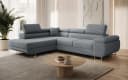 thematys Ecksofa ASTON mit Schlaffunktion & Bettkasten – Cordstoff TILIA Grau Bild 2
