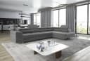 thematys Ecksofa ASTON LONG Samt Grau mit Schlaffunktion & Bettkasten Bild 2