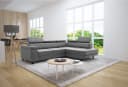 thematys Ecksofa LUNA L grau mit Schlaffunktion & Bettkasten Bild 2