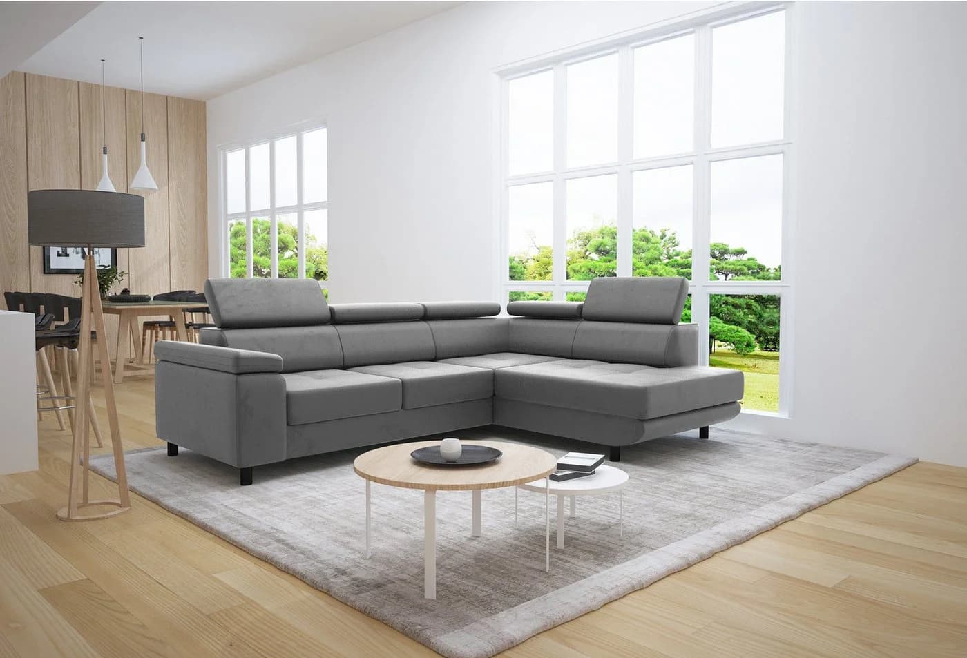 thematys Ecksofa LUNA L grau mit Schlaffunktion & Bettkasten - Bild 2
