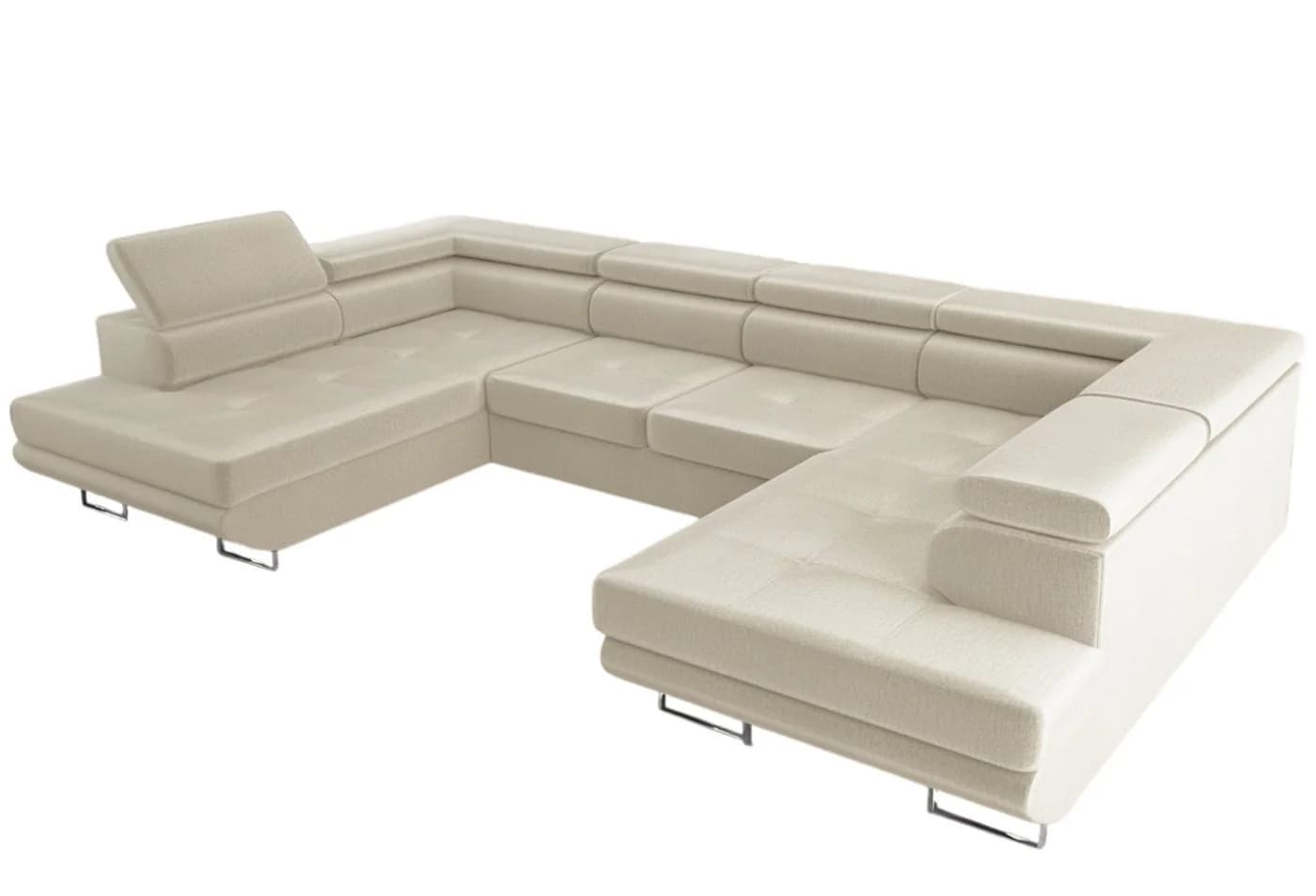 thematys Ecksofa Aston U 403x203cm mit Schlaffunktion & Bettkasten beige - Bild 3