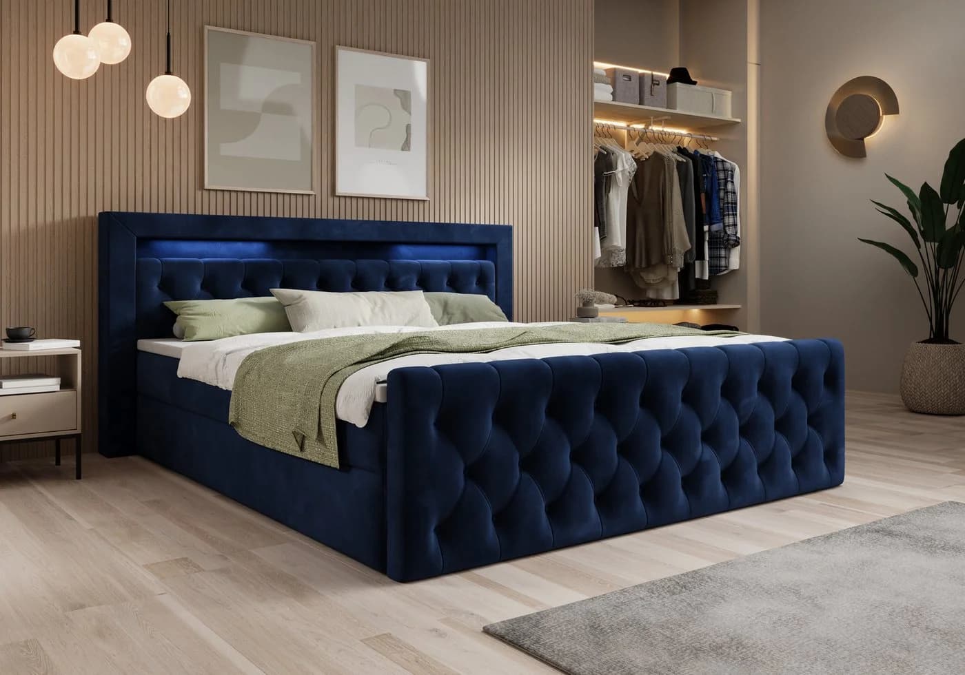 thematys Boxbett LED mit Bettkasten Velours/Bouclé - Bild 2