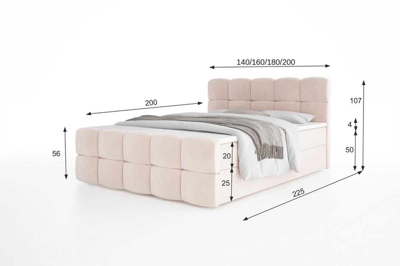thematys Boxbett LED mit Bettkasten und Matratze H3 - Bild 4