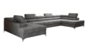 thematys Ecksofa FERMO U-Form Samt grau mit Schlaffunktion & Bettkasten Bild 5