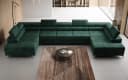 thematys Ecksofa FERMO U-Form Samt grün mit Schlaffunktion & Bettkasten Bild 1