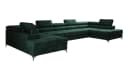 thematys Ecksofa FERMO U-Form Samt grün mit Schlaffunktion & Bettkasten Bild 5