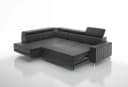thematys Ecksofa POLA mit Schlaffunktion und Bettkasten L-Form Samt Grau Bild 3