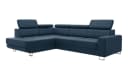 thematys Ecksofa POLA L-Form Samt Blau mit Schlaffunktion & Bettkasten Bild 1