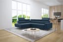 thematys Ecksofa POLA L-Form Samt Blau mit Schlaffunktion & Bettkasten Bild 2