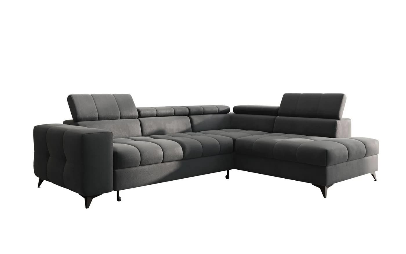 thematys Ecksofa SORANO L-Form mit Schlaffunktion & Bettkasten grau - Bild 5