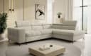 thematys Ecksofa SORANO L-Form Beige Schlaffunktion Bettkasten Bild 2