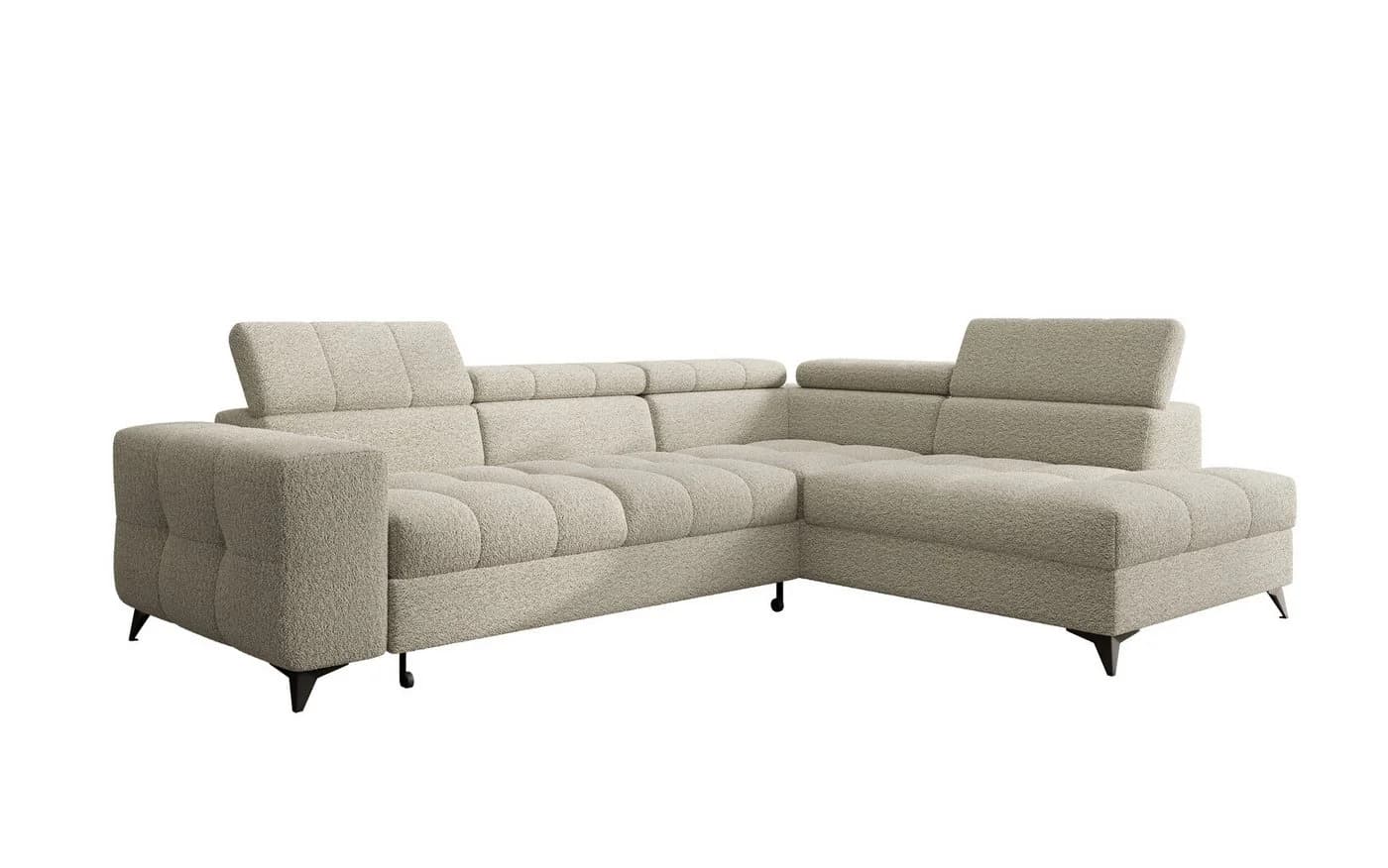 thematys Ecksofa SORANO L-Form Beige Schlaffunktion Bettkasten - Bild 5