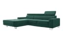 thematys Ecksofa EVORA L-Form Samt Grün mit Schlaffunktion Bild 1
