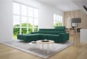thematys Ecksofa EVORA L-Form Samt Grün mit Schlaffunktion Bild 2