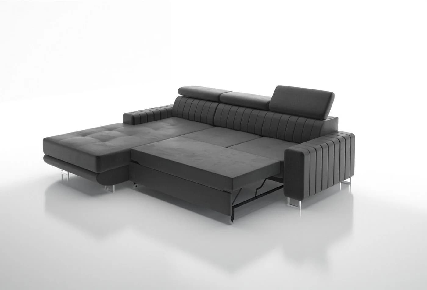 thematys Ecksofa EVORA L-Form Samt Grün mit Schlaffunktion - Bild 3