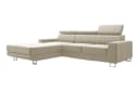 thematys Ecksofa EVORA mit Schlaffunktion und Bettkasten, L-Form, Samt Beige Bild 1