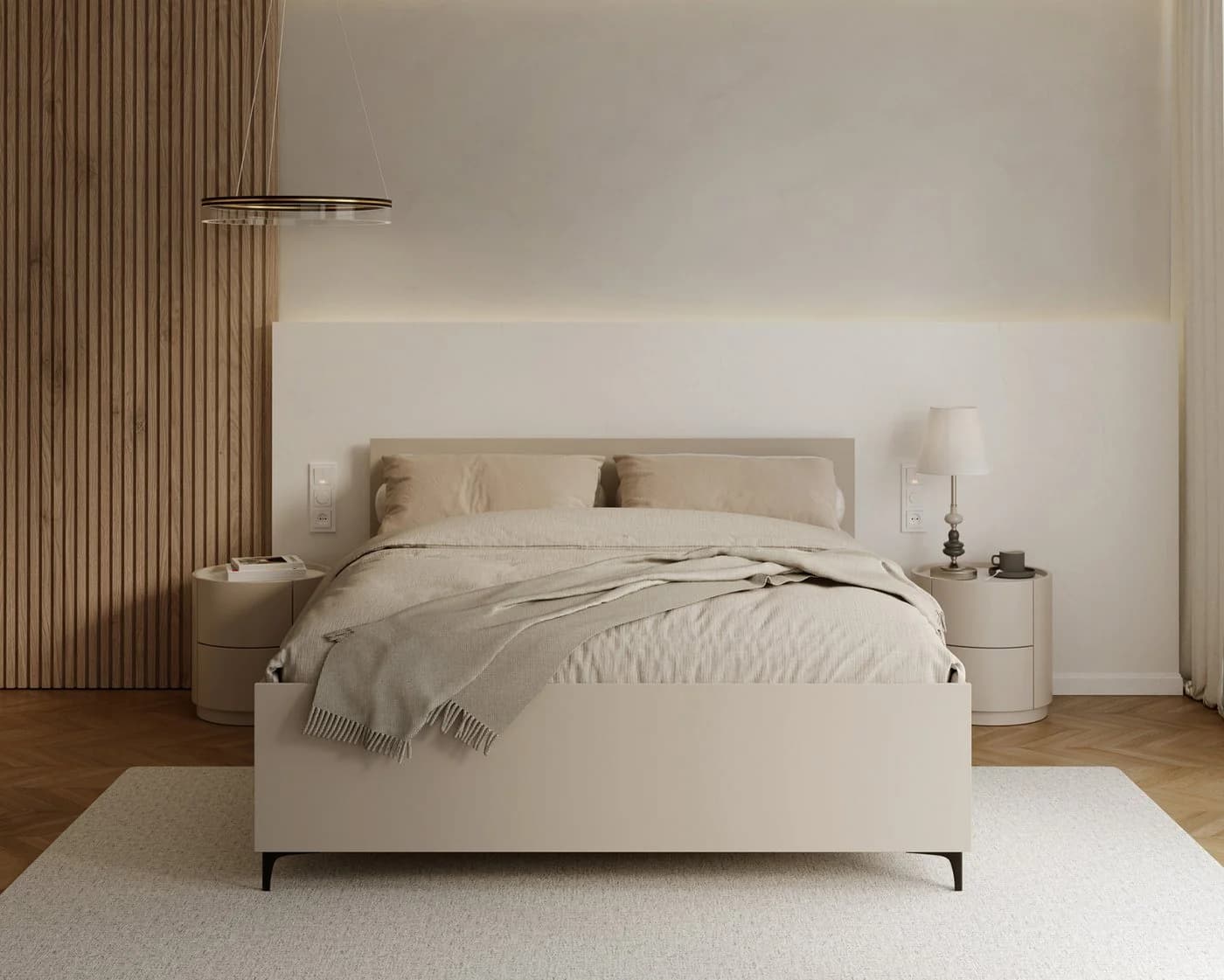thematys Holzbett mit Bettkasten Beige Modern - Bild 2