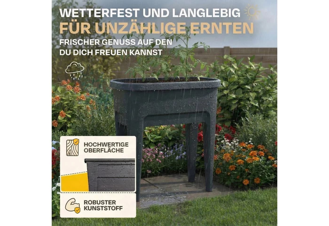 ONDIS24 Hochbeet Frühbeet Kräuterbeet Pflanzbeet Pflanzkasten mit Gewächshaus - Bild 3