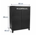 ONDIS24 Beistellschrank Kunststoffschrank Prime 88x66x40 cm Schwarz Bild 1