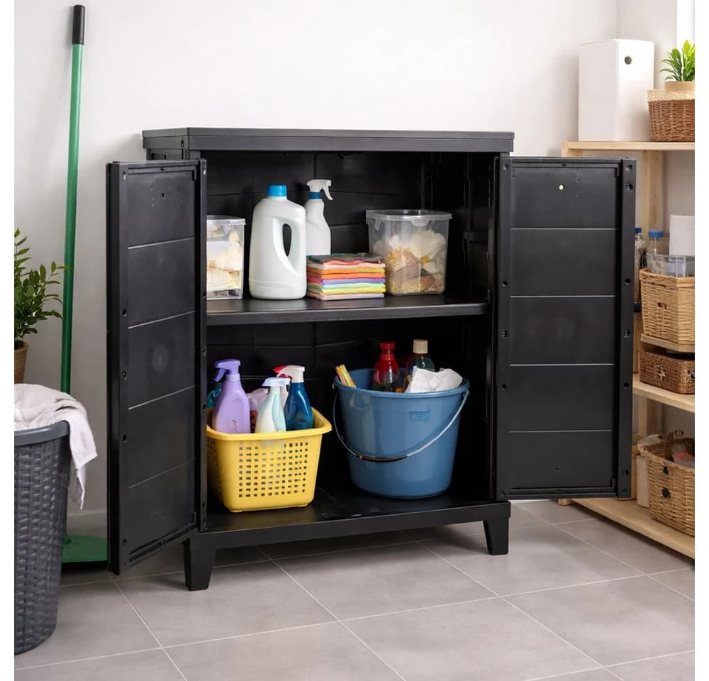 ONDIS24 Beistellschrank Kunststoffschrank Prime 88x66x40 cm Schwarz - Bild 5