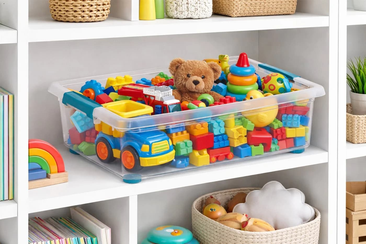 ONDIS24 Allzweckkiste Katla 28l Aufbewahrungsbox transparent mit Rollen - Bild 3