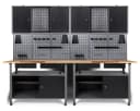 ONDIS24 Werkstatt-Set 240cm Werkbank Metallschrank Lochwand Schwarz Bild 2