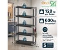 ONDIS24 Schwerlastregal Kunststoff Grau/Schwarz 5 Böden Bild 5