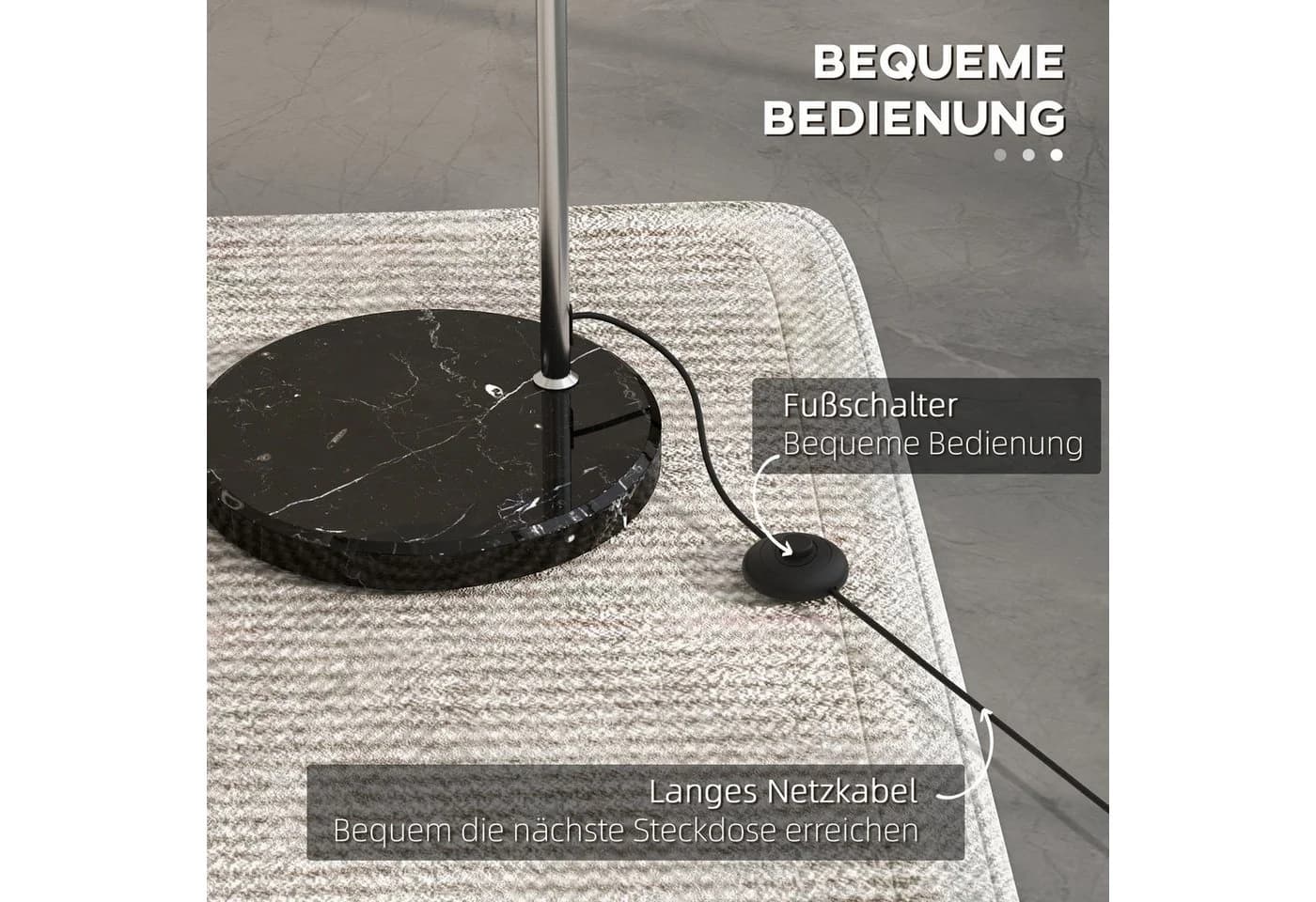 furnicato Bogenleuchte Stehlampe Silber/Schwarz - Bild 5
