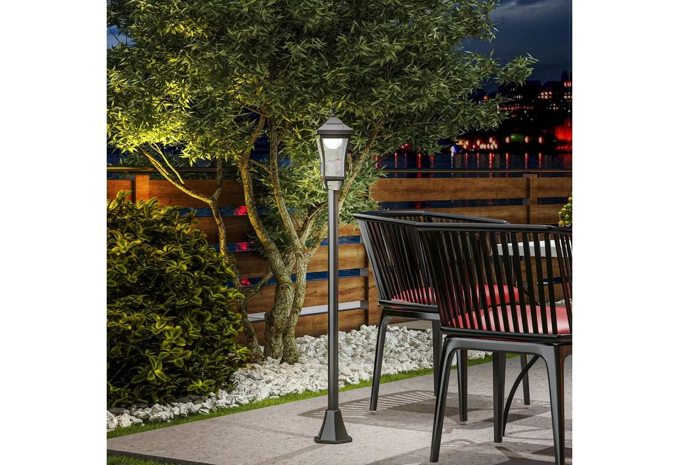 furnicato Solar Gartenlaterne 127 cm Kaltweiß LED