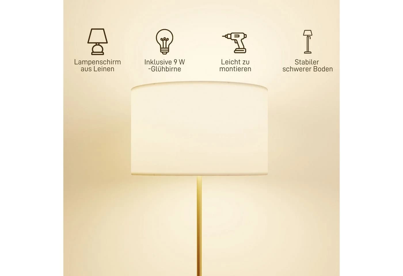 Zeitlose Stehlampe mit Stoffschirm - Bild 5